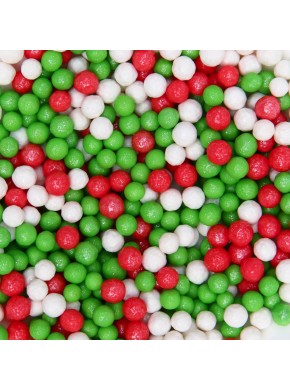 Драже сахарное «Бисер», зеленый/серебро/красный, №478/6, 20 гр.