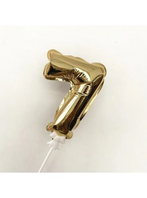 Топпер воздушный шарик «Цифра 7» золотой (16 х 12 см)
