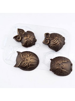 Форма пластиковая для шоколада «Совушки», 70 x 58 x 15 мм