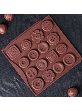 Форма для мастики и шоколада «Пуговки», 17,4 х 16,5 х 0,4 см, 16 ячеек