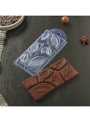 Форма пластиковая для шоколада «Какао дольки», 7 х 15 х 1 см