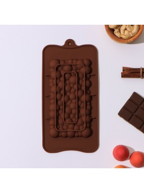 Форма силиконовая для шоколада «Воздушный», 21 х 10,1 х 1 см