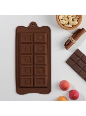 Форма силиконовая для шоколада «Дольки с мятой», 21 х 10,5 х 0,8 см