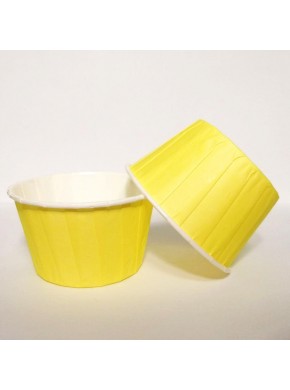 Форма бумажная "Маффин", d-5, h-4 см, с ламинацией, желтая, 1 шт.