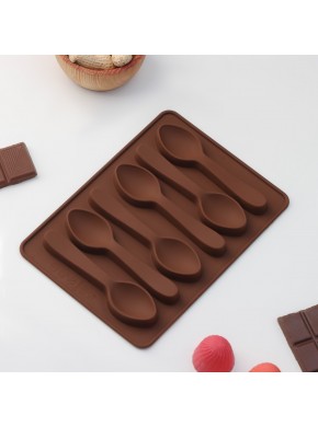 Форма для льда и шоколада "Ложечки", 18 х 12 х 1,2 см, 6 ячеек
