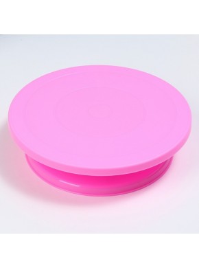 Столик поворотный пластиковый "Сладкой жизни", розовый,  d= 28 см, h=7 см
