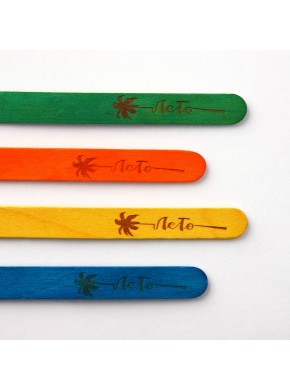 Палочки деревянные для мороженого, «Лето», разноцветные, 11,4 х 1 см, 10 шт