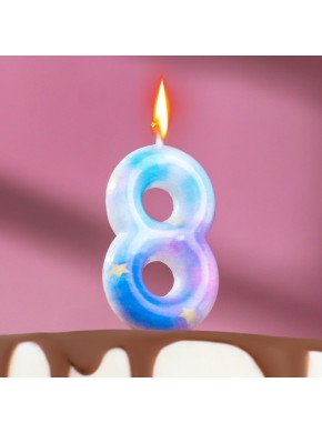 Свеча для торта цифра "8", "Звездопад", 5,5 см