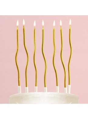 Свечи для торта  "Для твоего праздника", 10 шт,  золотые, 19,5 см