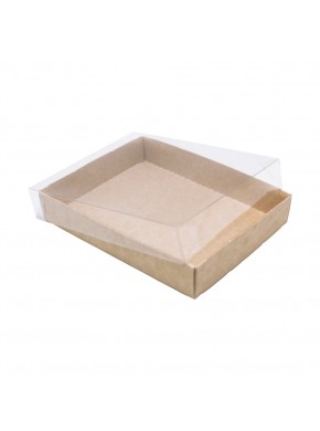 Коробка для конфет 14 х 10,5 х 2,5 см с прозрачной крышкой