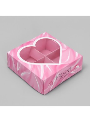 Коробка для конфет 4 шт, «Любимое сладкое», 10,5 х 10,5 х 3,5 см