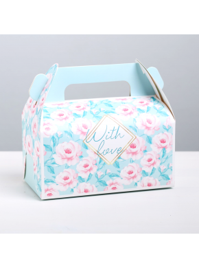 Коробка "Сундучок для сладкого With love", 16 × 15 × 9 см