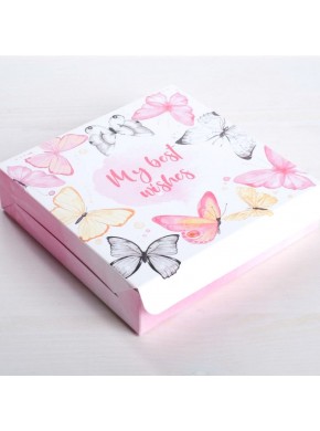 Коробка для сладостей "Best wishes", 14 x 14 х 3,5 см 