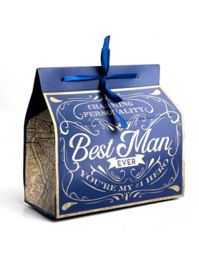 Коробка для кондитерских изделий, с лентой, Best man, 10 × 18 × 15 см