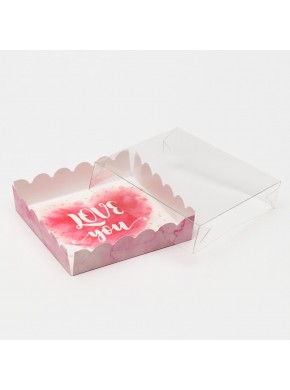 Коробка для сладостей с PVC крышкой «Любовь», 12 х 12 х 3 см