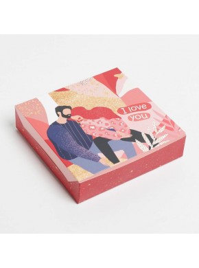 Коробка для сладостей «Love you», 14 × 14 × 3,5 см