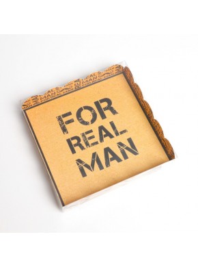 Коробка для сладостей с PVC крышкой «Для настоящего мужчины», 18 × 18 × 3 см