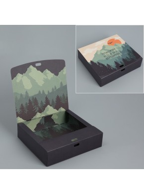 Коробка для сладостей, с лентой, двухсторонняя «Путешествие», 20 х 18 х 5 см