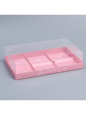 Коробка для муссовых пирожных «Сердечки», 27 х 17,8 х 6,5 см