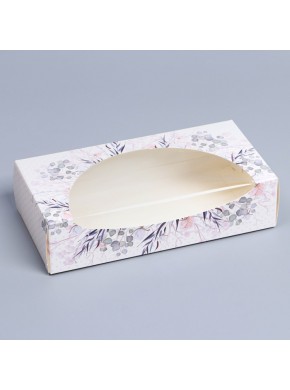 Коробка для кондитерских изделий «Цветы», 20 x 10 x 5 см