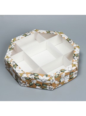 Коробка для сладостей, восьмиугольная, с окном «For you with love», 29 х 29 х 5 см