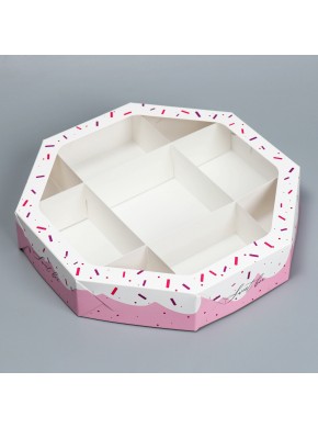 Коробка для сладостей, восьмиугольная, с окном «Sweet box», 29 х 29 х 5 см