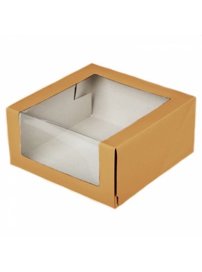 Коробка для торта, с окном, крафт, 18 х 18 х 10 см 