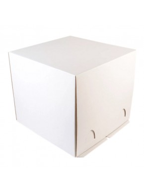 Коробка для торта белая без окна 26 х 26 х 30 см