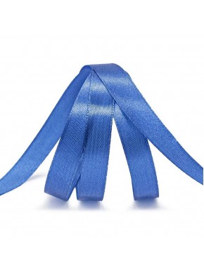 Лента атласная, цвет синий, ширина 1 см, длина 23 м