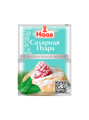 Сахарная пудра HAAS, с натуральной мятой, 80 гр
