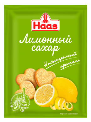Лимонный сахар HAAS, 12 гр.